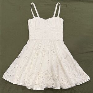 Zara Women’s White and Cream Dress